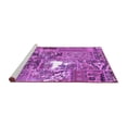 thumbnail image 2 of Ahgly Company Machine Washable Indoor Rectangle Patchwork Purple Transitional Area Rugs, 3' x 5', 2 of 4