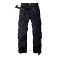 thumbnail image 1 of Pantalones cargo Raroauf para mujer, talla grande, negros con 8 bolsillos, 1 of 7