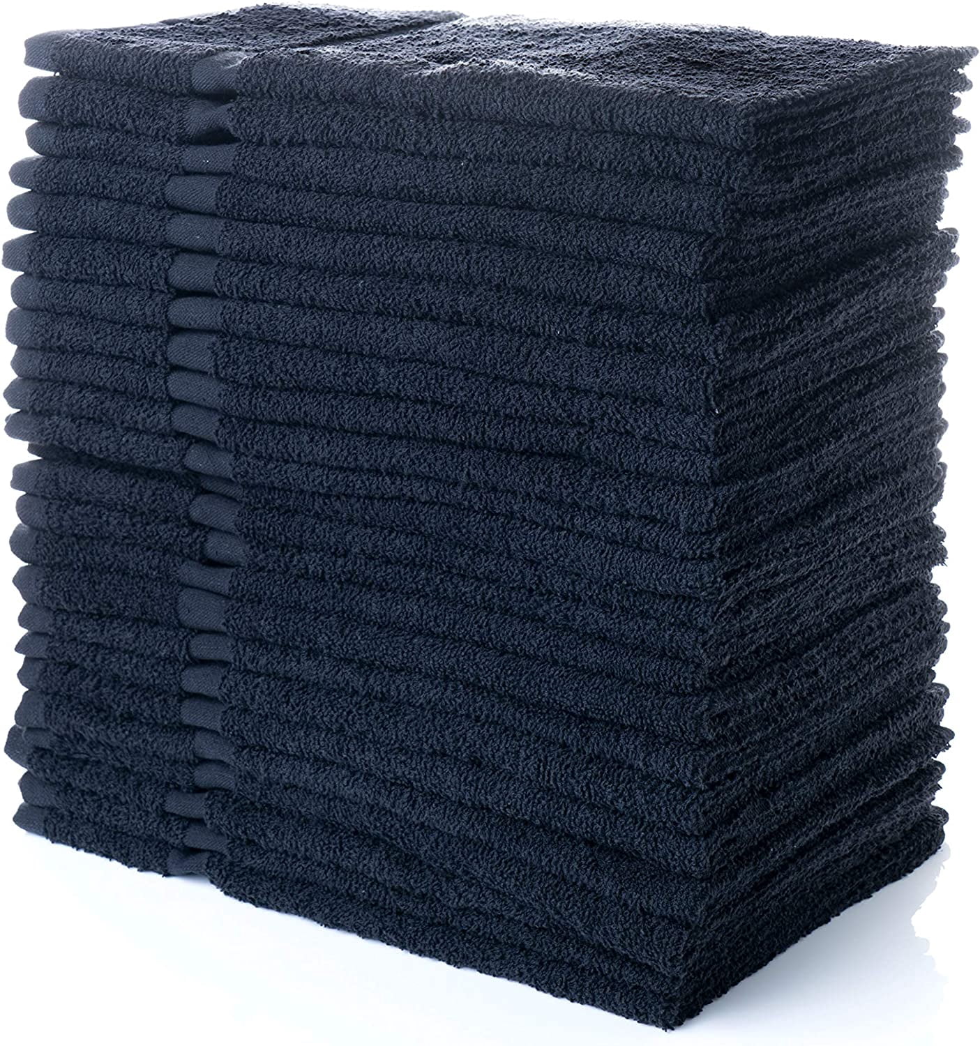 Simpli-Magic Hand Towels, Multipurpose Cotton Towels for Bathroom Use & More, 16" x 27", Black