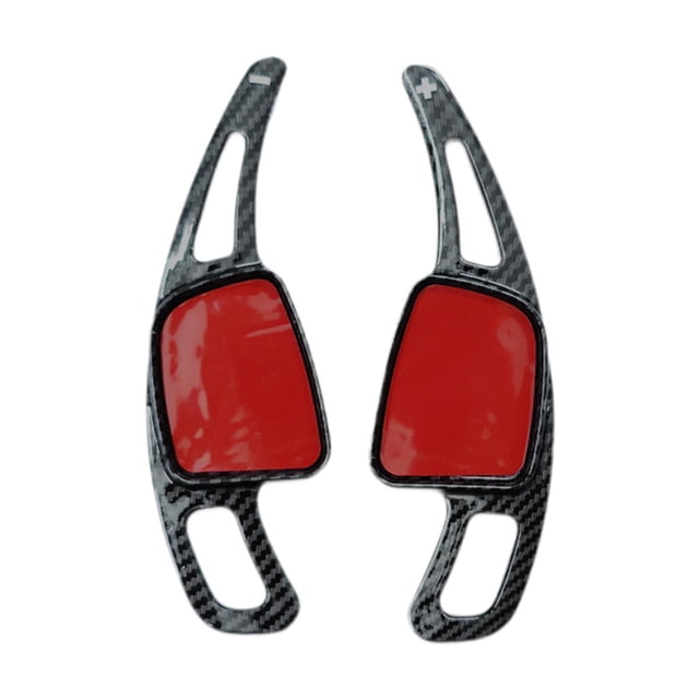 2 piezas de extensión de palanca de cambios para volante de coche para S5 A7 A8 Q2 Patrón de carbono negro