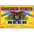 thumbnail image 2 of Vintage Booze Labels 24x17 Gold Ornate Wood Framed with Double Matting Museum Art Print Titled - Golden State Beer, 2 of 4