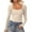 Beige, variant on U-Neck Tops for Womens Fashion Casual Long-Sleeved Solid Color Shirts Comfy Slim Fall Basic Blouses