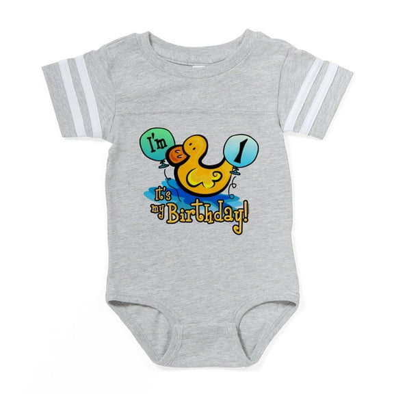 CafePress - Ducky 1St Birthday - Cute Infant Baby Football Bodysuit