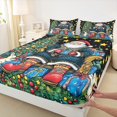 thumbnail image 3 of Homewish Magic Santa Claus Twin Sheet Sets, Christmas Tree Stars Twin Fitted Sheet, Kawaii Rabbit Bunnies Flat Sheet, Microfiber Bedroom Decor, 3-Piece, 3 of 7