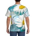 thumbnail image 3 of Bixox Men's Daisy Flowers Printed Short Sleeve Skinny Athletic T-Shirt, 3 of 6