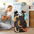 thumbnail image 5 of Yayeee Freestanding Laundry Hamper with Handle Collapsible Large Storage Basket for Clothes, Black Fish Pattern, 5 of 7