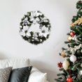 thumbnail image 4 of Christmas 11.8Inch Small Christmas Wreath for Front Door Artificial Greenery Spruce Wreath with 3 & Glittering Xmas Ornaments Holiday Home Wall丨Silver, 4 of 6