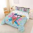 thumbnail image 2 of Castle Fairy Baseball Ice Cream King Size Comforter Sets 3pcs, Graffiti Splash Comforters King Size, Blue Pink Teal,1 Comforter and 2 Pillowcases, 2 of 6