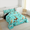 thumbnail image 3 of Manfei Boho Jungle Animal Queen Comforter Set for Child, Squirrel Fox Butterfly Bedding Sets, Rustic Farmhouse Reversible Bedding Comforter Set, Ultra Soft Home Decor, 3pcs, 3 of 8