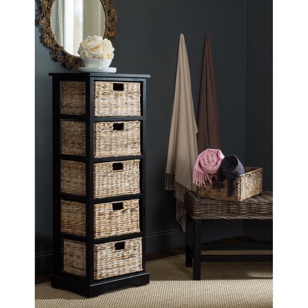 Vedette Country Nautical 5 Wicker Basket Storage Tower