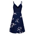 thumbnail image 5 of Vestido casual de verano para mujer, sin mangas, hasta la rodilla, plisado, cuello en V, estampado Fridja  hjkh2467, 5 of 5
