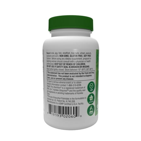 Ubiquinol 200mg CoQ-10 (Kaneka™) 30 Softgels (Non-GMO) by Health Thru Nutrition
