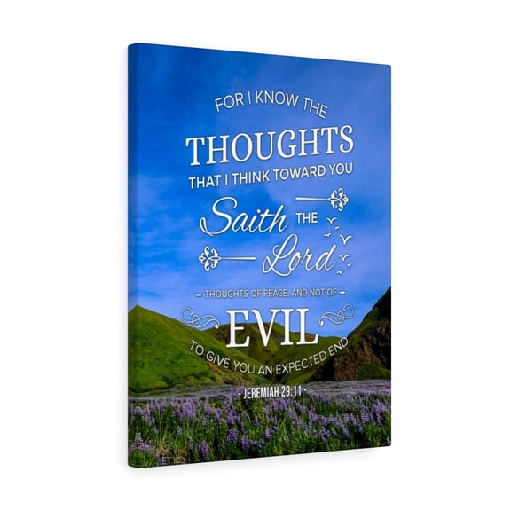 Scripture Walls Jeremiah 29:11 For I Know The Thoughts Bible Verse Canvas Christian Wall Art Ready to Hang Unframed