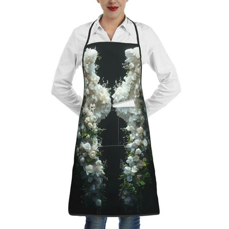 

Sikiie Floral Angelic White Wings Aprons for Kitchen Cooking Aprons Chef Apron for Men Women Chef