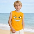 thumbnail image 2 of Bainana Summer Vest Tops For Girls Boys Child Cartoon Print Sleeveless Crew Neck Tshirt Comfortable Causal Teen Kids Youth School Sport Playwear Orange Size 6-7 Years, 2 of 6