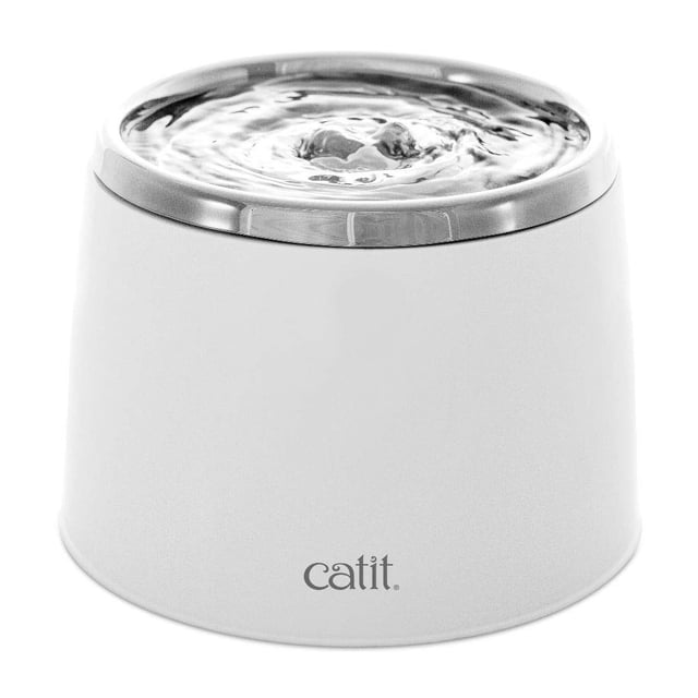 Fuente de agua para gatos Catit Fresh & Clear de acero inoxidable, 1,9 L