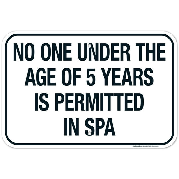 Nebraska No Children Under 5 In Spa Sign, Complies With State Of Nebraska Pool Safety Code, 12x18 Aluminum