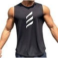 thumbnail image 2 of Aobny Gym Fall Shirts Muscle Workout Black Tank Tops Big & Tall Sleeveless Crew Neck Graphic Fall Shirt,XXXL, 2 of 6