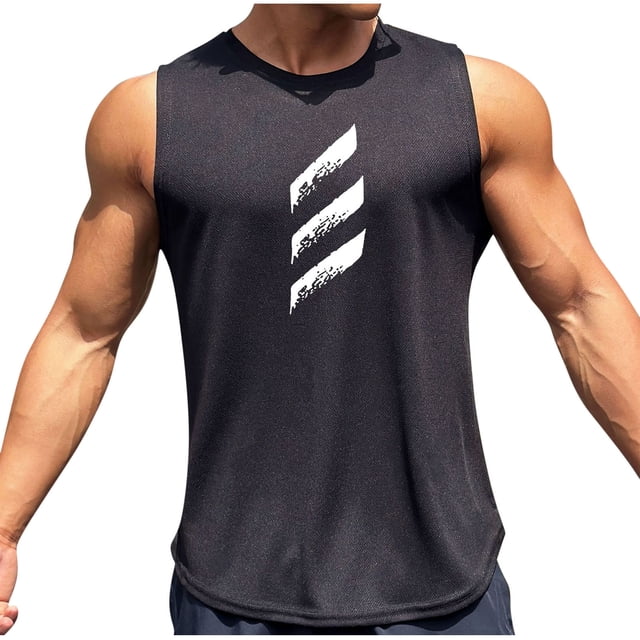 Camisas de Suéter para Hombre Casual Malla Cuello Redondo Deportes sin Mangas Top de Moda, Algodón para el Uso Diario de Primavera Verano