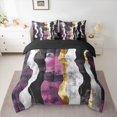 thumbnail image 2 of jejeloiu Modern Graffiti Geometric 7pcs Bedding Comforter Set,Vintage Waves Lines Queen Bedding Sets For Adults Reversible, 2 of 8