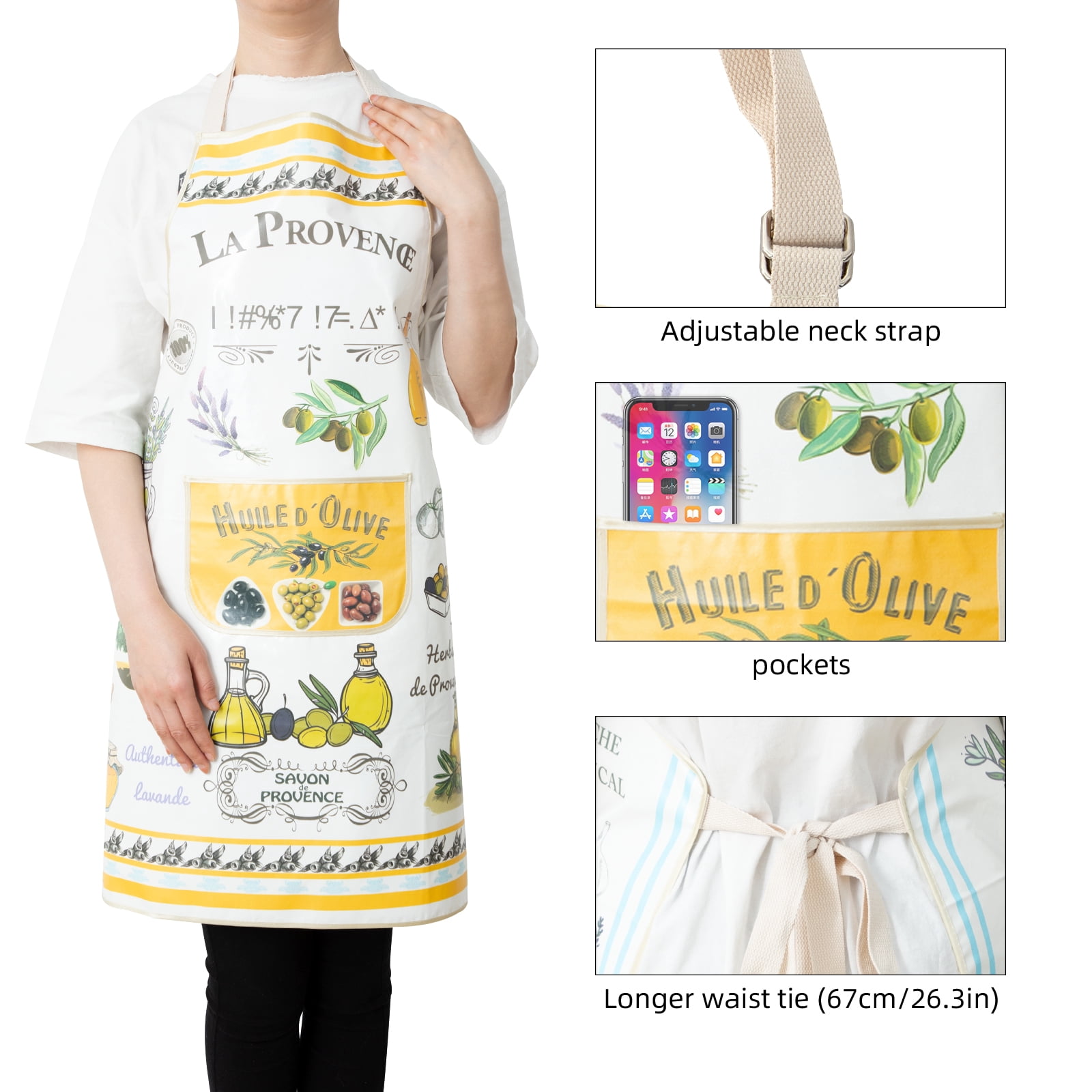 RAY STAR Funny Apron with Pocket 28x32.3in Waterproof Apron for Men Women Kitchen Garden Decor