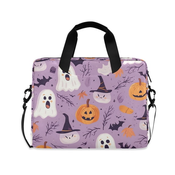 FORMRS 16" Laptop Bag Carrying Sleeve Case with Handle Travel Shoulder Briefcase, Purple Cute Halloween