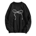 thumbnail image 2 of Rciityk Sweaters for Women, Womens Crewneck Sweatshirts Tops, Casual Bow Print Long Sleeve Pullover Fall Top Womens Comfort Color Sweatshirts, 2 of 4