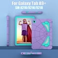 thumbnail image 3 of JTCASES for Samsung Galaxy Tab A9 Plus 12.4" 2023 SM-X810/X816/X818 Case, Pencil Holder Sliicone Cover, Tri-layer Hybird Fodable Bracket Kid-friendly Heavy Duty Shockproof Stand Cover, Purple+Green, 3 of 8