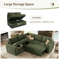 thumbnail image 5 of Marrber 84” Convertible Sectional Sleeper Sofa with Pull-Out Sofa Bed, L-Shaped Corner Sofa with Reversible Chaise and Hidden Storage, Pet-friendly Plush Corduroy for Living Room, Green, 5 of 9