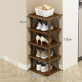 thumbnail image 3 of Door Shoe Rack Tall Narrow Shoe Rack Bamboo Entryway Shoe Rack 5 Tiers Heavy Duty Wooden Standing Storage Shelf for Shoes Boots Flower for Room, 3 of 8