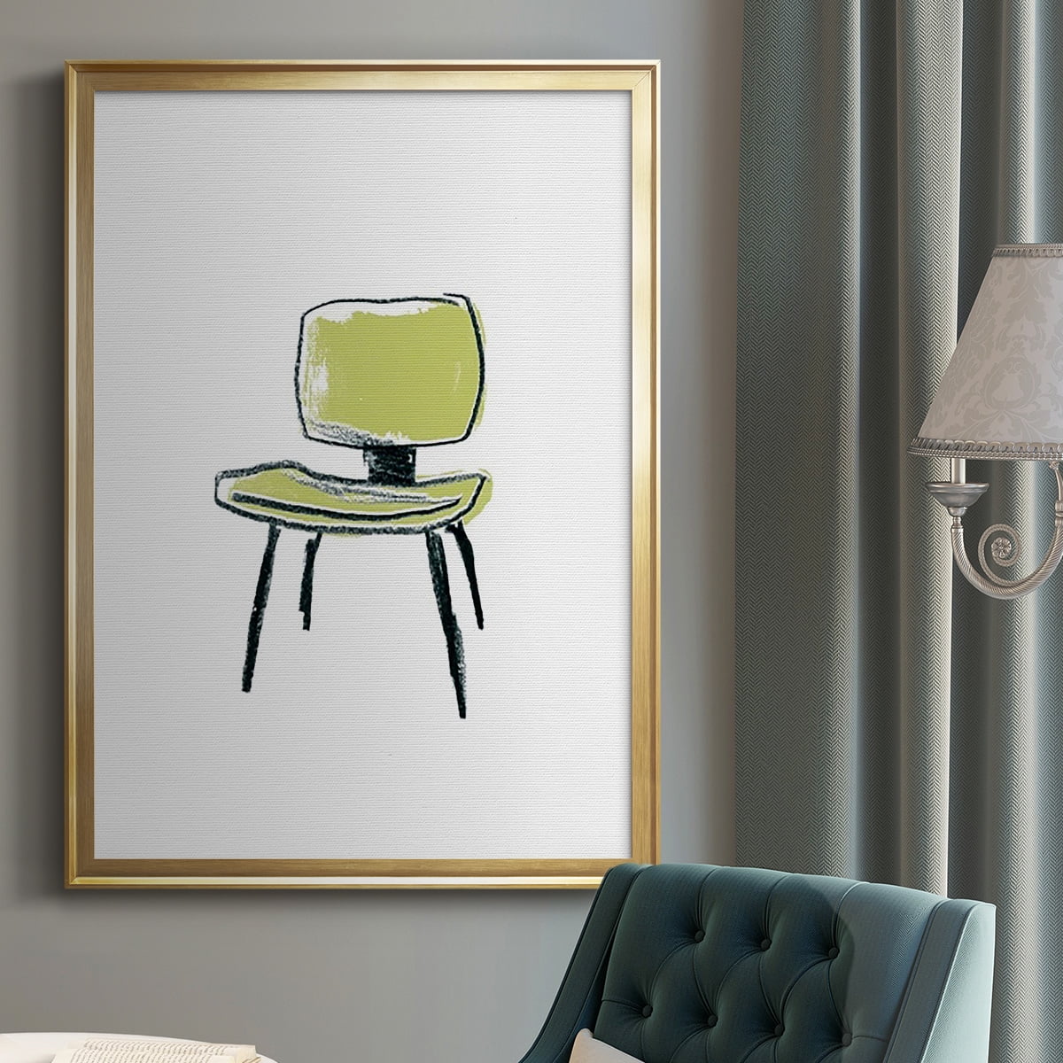 Take a Seat VI Premium Framed Print, in Gold, Black, or Silver - Ready to Hang