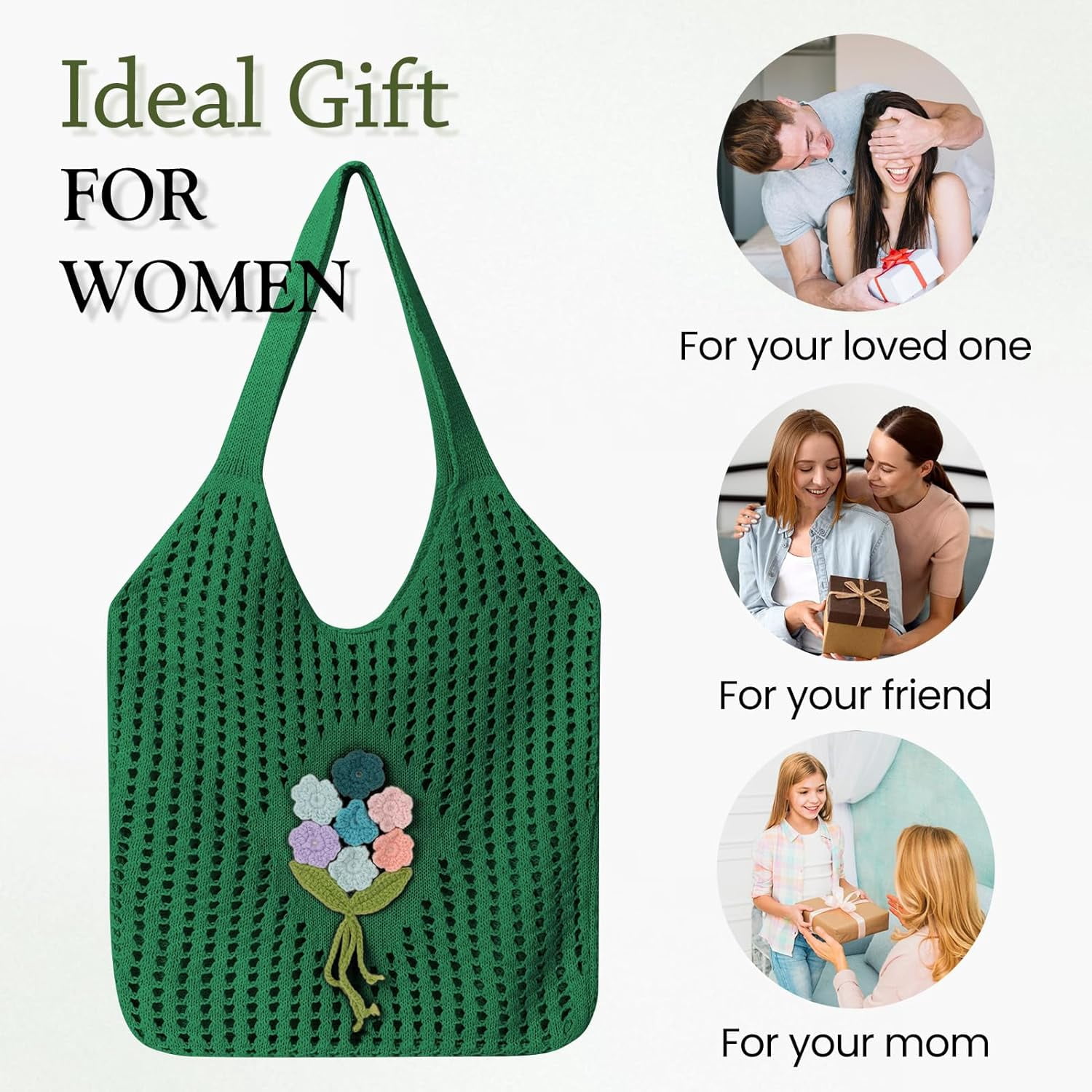 Crochet Mesh Beach Tote Shoulder Handbags Hobo for Women Summer Vacation Shoulder Bag Soft Y2k Purses for Travel