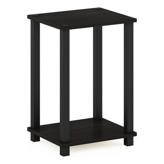 Pemberly Row Contemporary End Table in Small in Espresso/Black