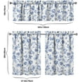 thumbnail image 2 of Xidingyue Blue Floral French Farmhouse Kitchen Curtains, 36 x 27.5 In, 2 of 5