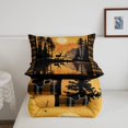thumbnail image 5 of Manfei Sunset Lake Reflection Twin Comforter Sets,Vintage Deer Bedding Set,Orange,Black Reversible,2pcs,1 Comforter and 1 Pillowcase, 5 of 7