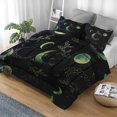thumbnail image 2 of Juego de edredón Pamnest tamaño completo Boho Space Green Galaxy, 2 of 7