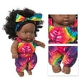 thumbnail image 4 of Twfbrm Black Baby Doll, 8" Realistic American African Girl Doll with Dress, Poseable Curly Reborn Baby Toys, Soft Vinyl Body Newborn Baby Toy, Christmas Birthday Gifts for 3-5 Years Boys Girls, 4 of 9