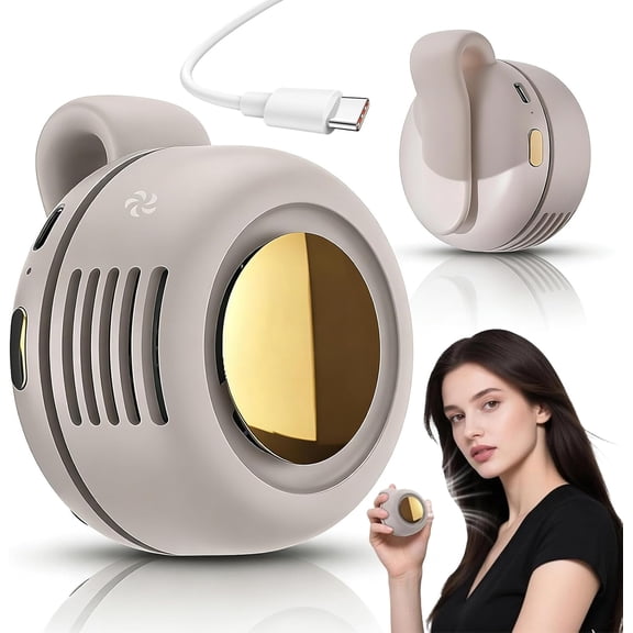 Hands Free Wearable Clip on Fan, 2026 New Portable Silent Mini Bladeless Personal Fan, 3 Speed USB Rechargeable Small Fans for Shirt, for Outdoor Travel Office Home Summer Gift (1*White)