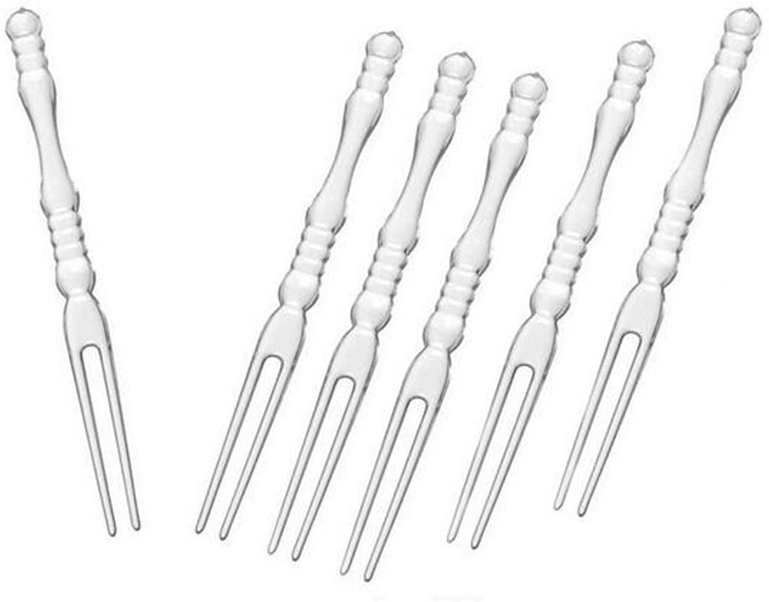 1Pack(300pcs) Disposable Plastic Fruit Forks, Forks Bistro Cocktail Forks Tasting Appetizer Forks Set Mini Cake Forks (Fruit-Fork) (plastic)