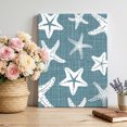 thumbnail image 2 of Canvas Wall Art, Coastal Starfish Framed Canvas Prints for Bathroom Hallway, Denim Blue Nautical Vintage Marine Life Small Gallery Wrapped Wall Decor for Home Office, Gifts, 8"x10" Ship Next Day, 2 of 9