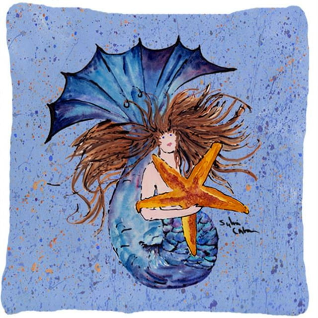 Coussin Décoratif en Tissu Sirène 14 x 14 Po.