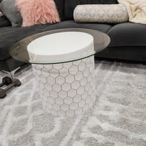 SUDICA Glass Table Top 24 Inch Round Clear Tempered 0.25 Inch Thick Pencil Edge 1 Pack for Dining Banquet Wedding