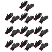Work Gloves Men, Work Gloves Pack 10 Pairs  Work Gloves PU Coated Static Proof Nylon General Black with Red Edge for , Electronic Workshop, Gardening