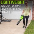thumbnail image 3 of Greenworks 40V 120 MPH - 450 CFM Leaf Blower (Tool Only), 3 of 7
