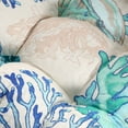 thumbnail image 3 of Rome Beach Print Fabric Thick Chair Pad with Tufted Details, White and Blue- Saltoro Sherpi, 3 of 5