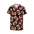 thumbnail image 3 of Honeii Brown Football On Black Print Kids Boy T-Shirt,Breathable Round Neck Tee,Stylish Summer Tee for Boys, for Outdoor Activities and Casual Wear, 3 of 7