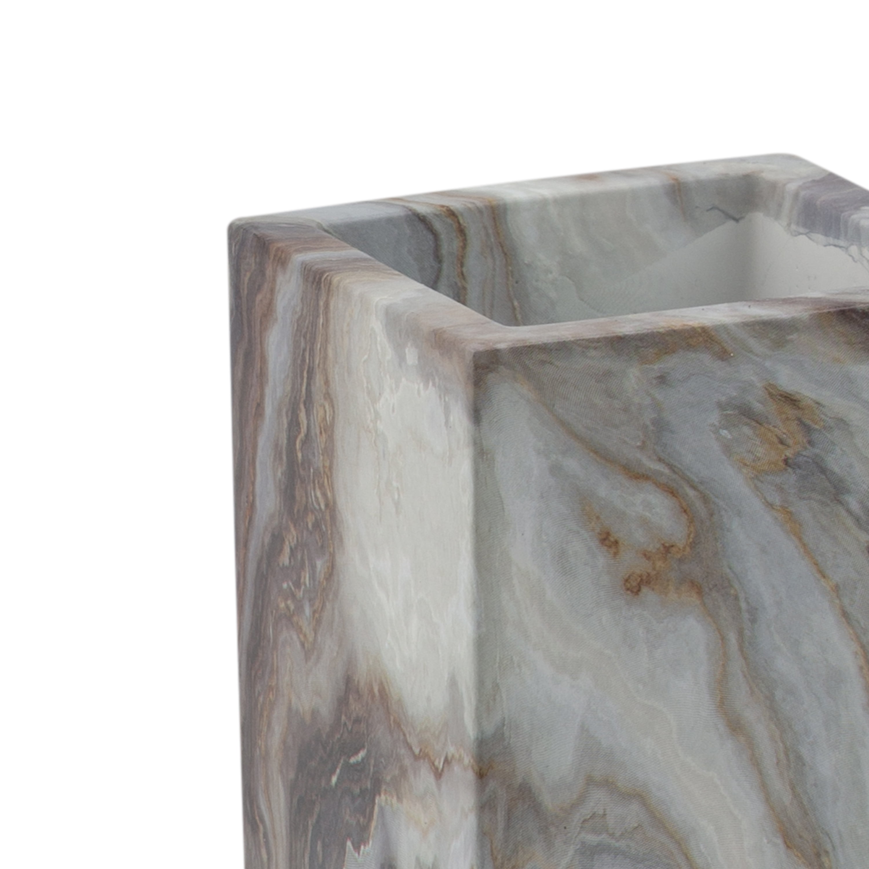 ELLE Paris Polyresin Tumbler Cup Toothbrush Holder, Gray Agate