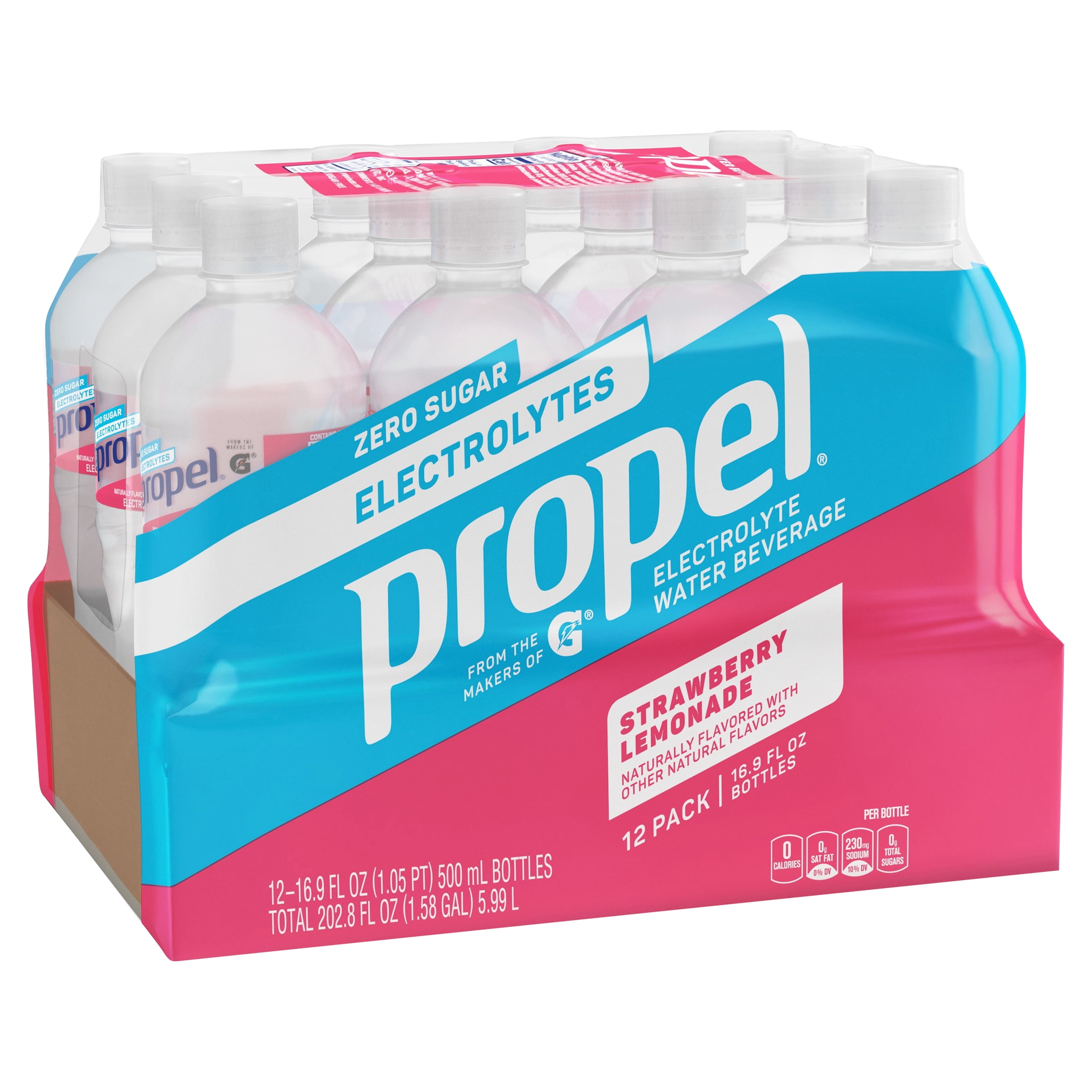 Propel Electrolyte Water Beverage Strawberry Lemonade Naturally