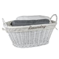 thumbnail image 1 of Home Basics Laundry Wicker Basket with Removable Liner, White, 1 of 6