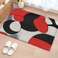 thumbnail image 3 of Red Black Abstract Area&nbsp;Rug 2x3ft Modern Geometric Non-Slip&nbsp;Washable Square&nbsp;Rugs Soft Felt Indoor Floor Mat for Bedroom Kitchen Living Room Bathroom, 3 of 9